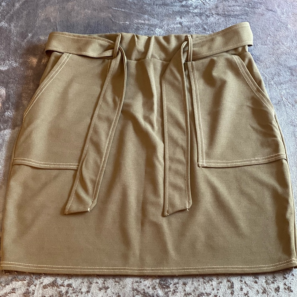 Army green skirt